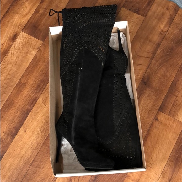 Steve Madden Cut Out Suede OTK Boots 10 - Picture 8 of 10